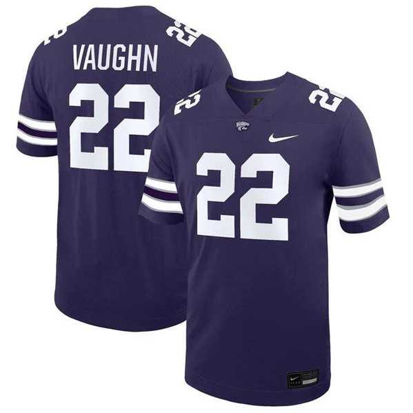 Mens Kansas State Wildcats #22 Deuce Vaughn Purple Stitched Jersey Dzhi
